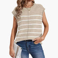 Women’s Sleeveless Knit Top with Striped Pattern