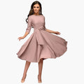 Women’s Sleeveless Midi Dress with Round Neckline and Straight Hem