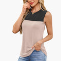 Women’s Sleeveless Ribbed Top with Boat Neck and Side Pockets