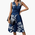 Women’s Sleeveless V-Neck Floral Midi Dress