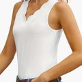 Women's Sleeveless V-Neck Tank Top with Wavy Hem