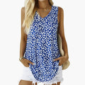 Women's Sleeveless V-Neck Top with Side Pockets