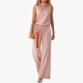 Women’s Sleeveless Wide Leg Jumpsuit with Minimal Design