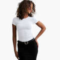 Women’s Slim Fit T-Shirt with Round Neck and Short Sleeves