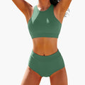 Women’s Sport Bikini Set with Bustier Top and Elastic Underband