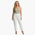 Women’s Strapless Straight Leg Jumpsuit with Plain Finish