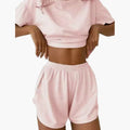 Women’s Striped Top and Shorts Set – Two-Piece Outfit