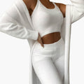 Women’s Three Piece Outfit with Cardigan and Crop Top