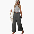 Women's Pants with High Waist and Side Pockets