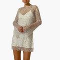 Women’s Two-Piece Dress with Sheer Mesh and Sling Straps