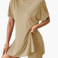 Women’s Two-Piece Lounge Set – Short Sleeve T-Shirt and Elastic Waist Shorts