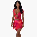 Women’s Two-Piece Set with Crop Top and Mini Skirt