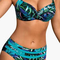 Women’s Underwire High-Waisted Tropical Print Bikini Set