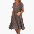 Women’s V-Neck Dress with Relaxed Fit