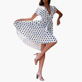 Women’s V-Neck Dress with Spot Pattern