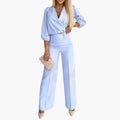 Women’s V-Neck Jumpsuit with Wide Legs