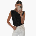 Women’s Wide-Cut Structured Crop Top – Summer Cotton Blend