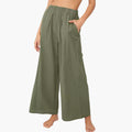 Women’s Wide Palazzo Pants with Elastic Waist and Side Pockets