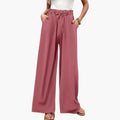 Women’s Wide Palazzo Pants with Elastic Waistband and Side Pockets