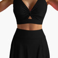 Women’s Wrap Bikini Set with V-Neck Top and Skirted Bottom