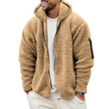 Men's hooded teddy fleece jacket